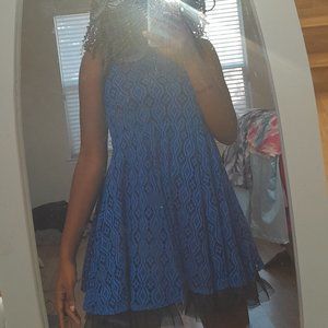 Knitworks black and blue patterned dress